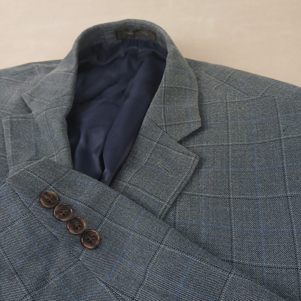Lauren Ralph Lauren 50R Mens Blazer Sport Coat Plaid Silk Wool 24x32 ** Fits 48R